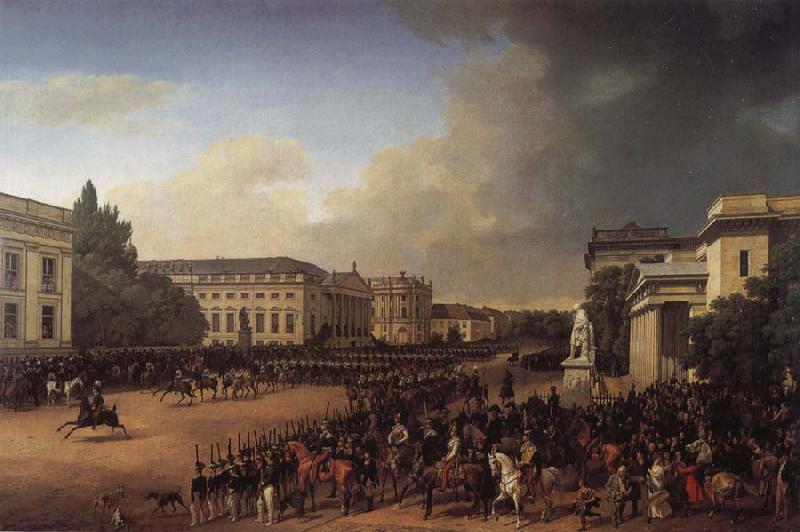 Franz Kruger Parade on Opernplatz in 1822 oil painting picture